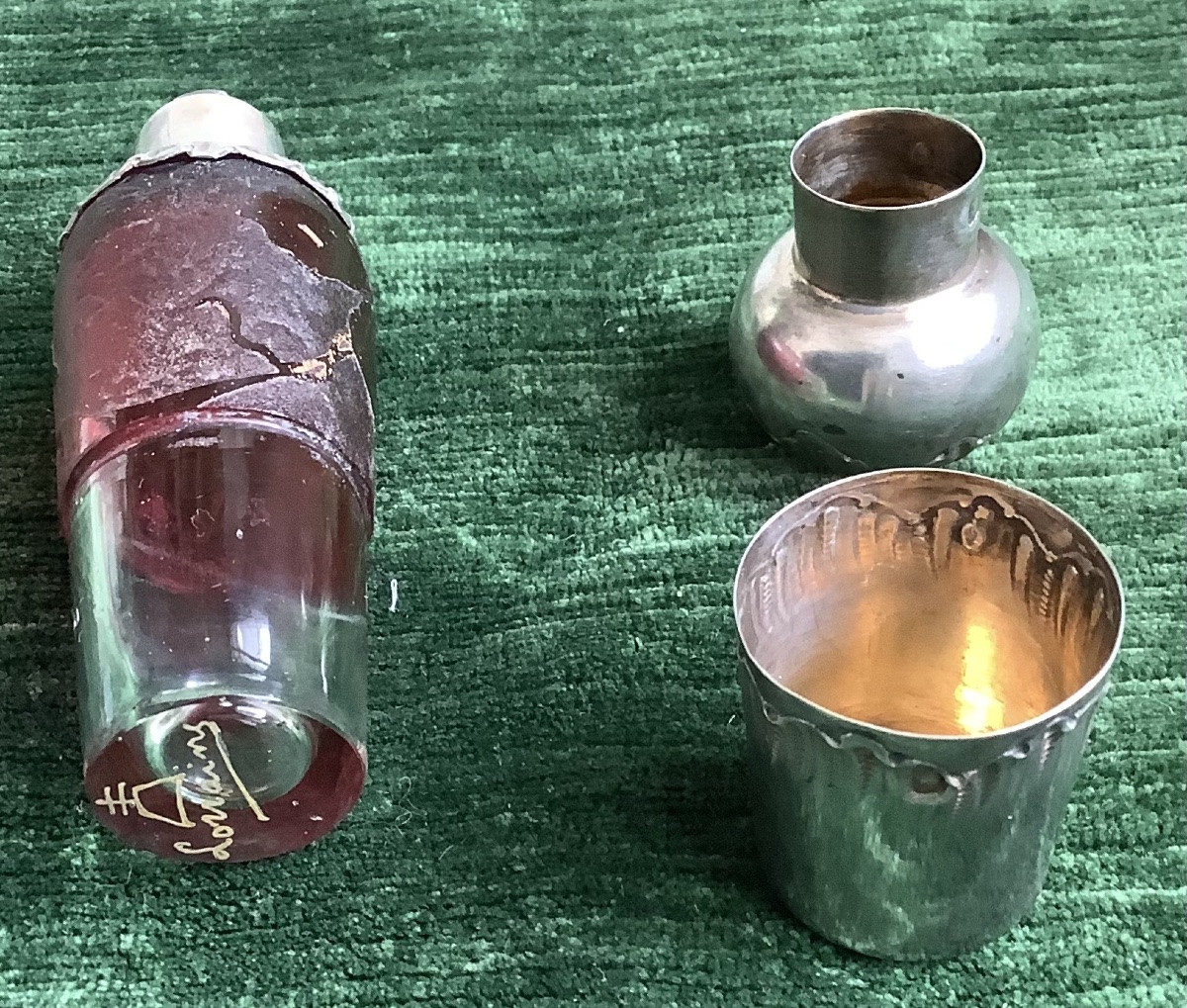 Silver Alhool Bottle With Multi-layer Glass Pate-photo-2