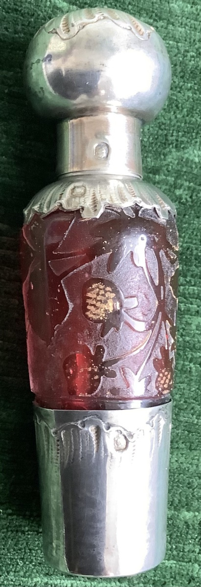 Flasque à alcool pâté de verre multicouche en argent