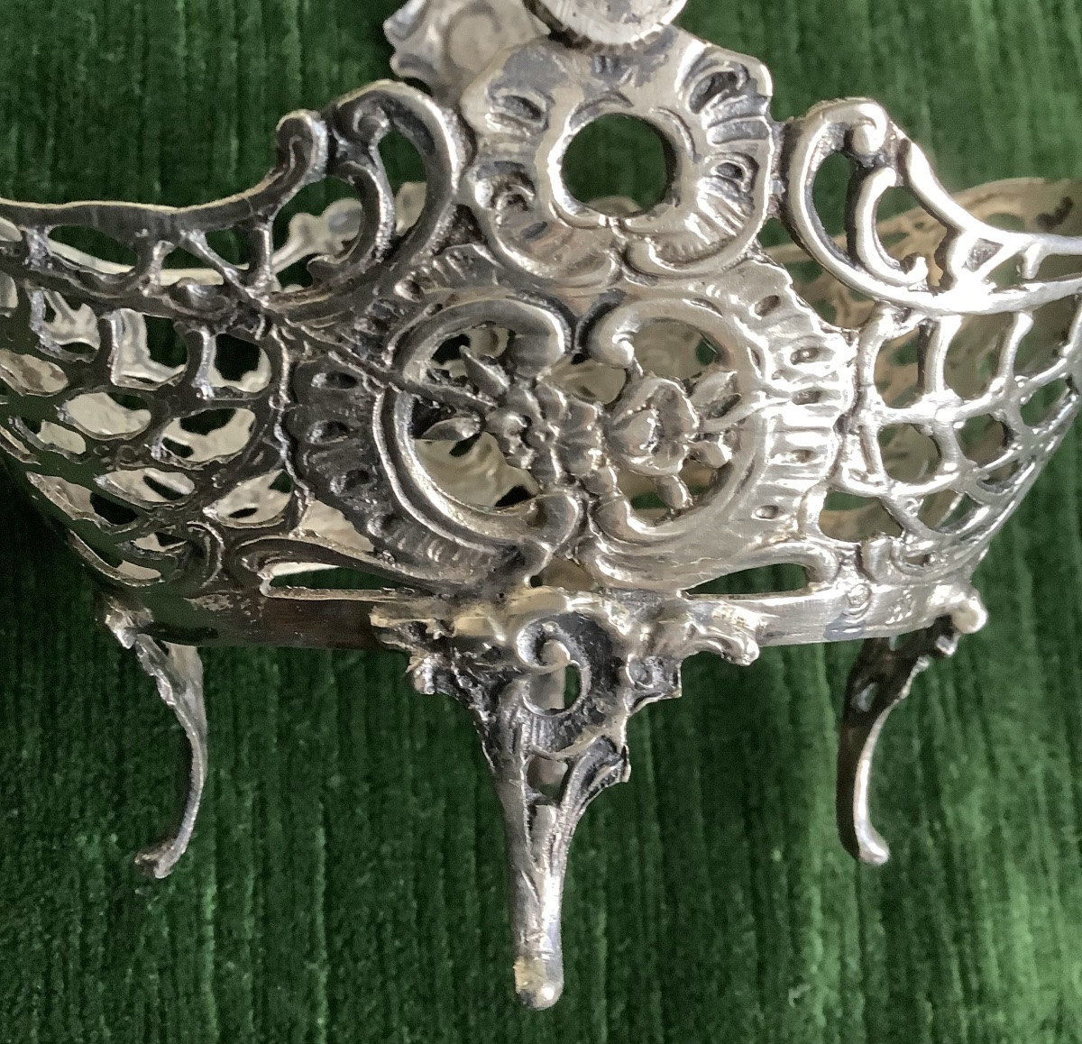 Small Silver Basket With Inner Glass-photo-3