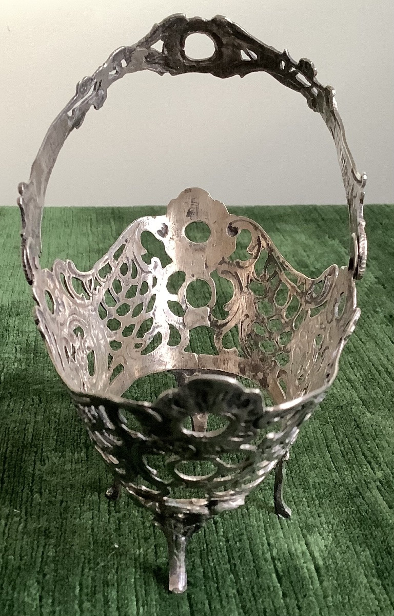 Small Silver Basket With Inner Glass-photo-1