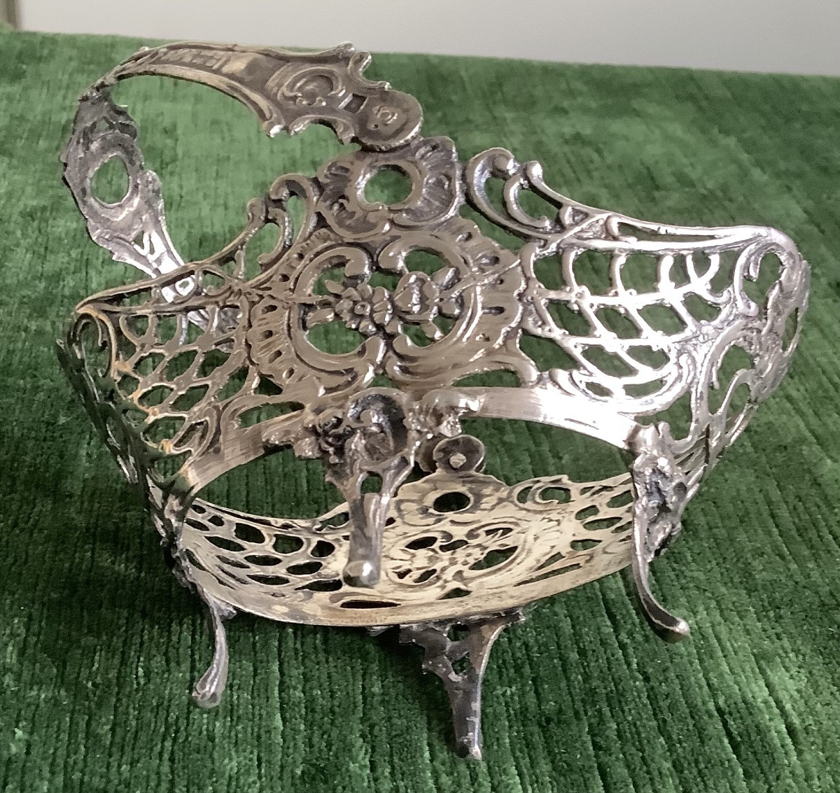 Small Silver Basket With Inner Glass-photo-3