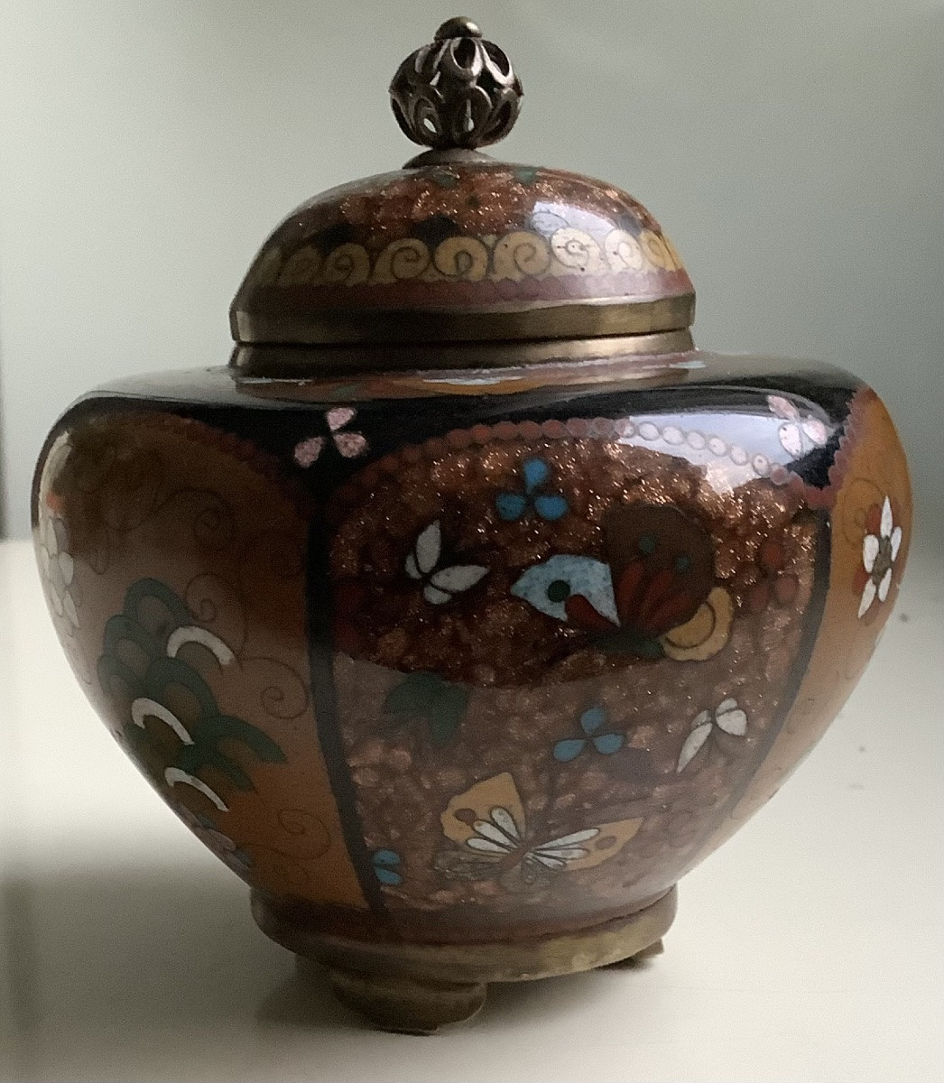 Cloisonné Pot Meiji Period ( 19 Th Century ).-photo-2
