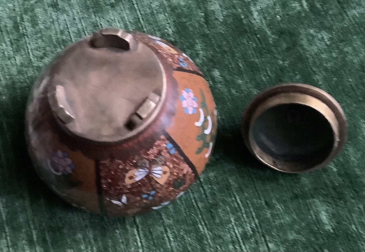 Cloisonné Pot Meiji Period ( 19 Th Century ).-photo-4