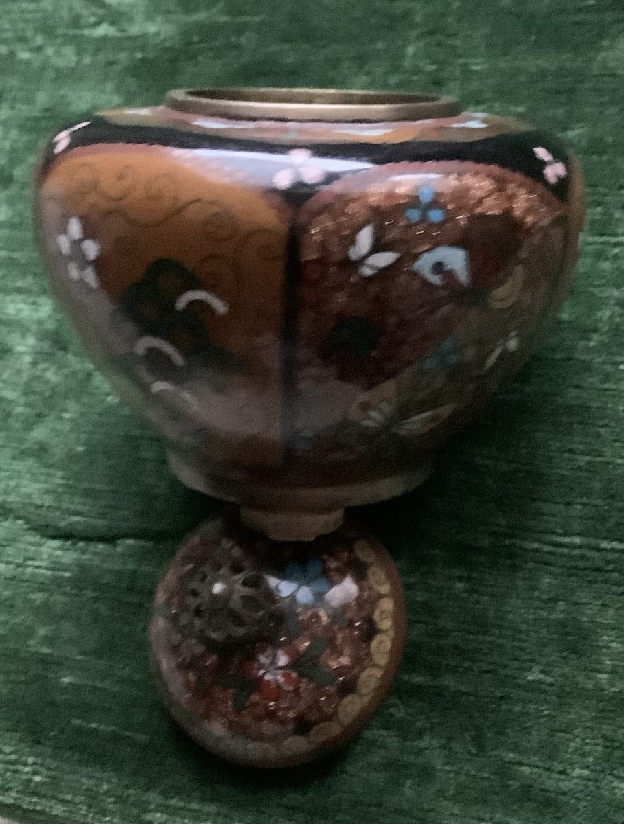 Cloisonné Pot Meiji Period ( 19 Th Century ).-photo-1