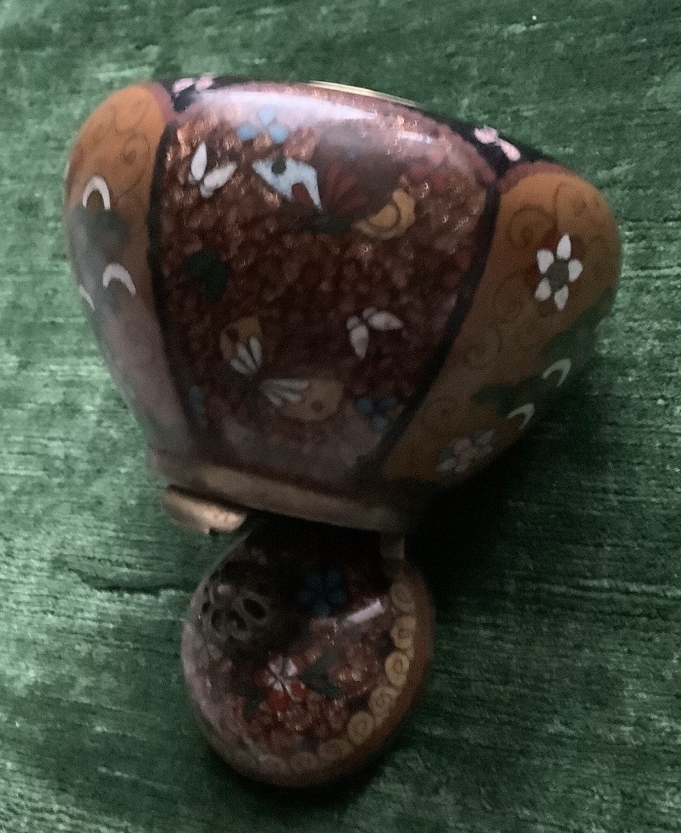 Cloisonné Pot Meiji Period ( 19 Th Century ).-photo-2