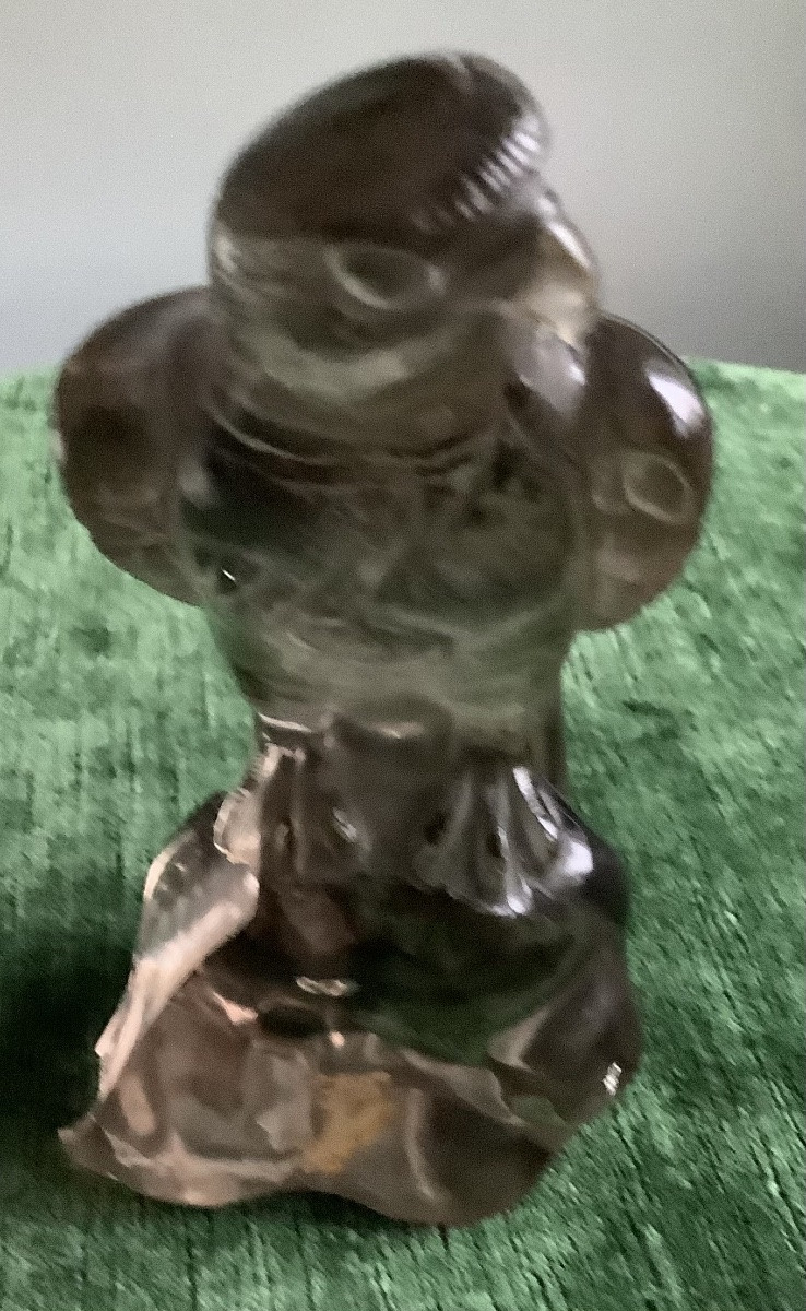 Statuette de faucon chinois par cristal de roche-photo-3