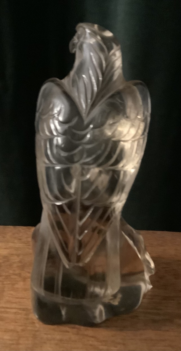 Statuette de faucon chinois par cristal de roche-photo-4