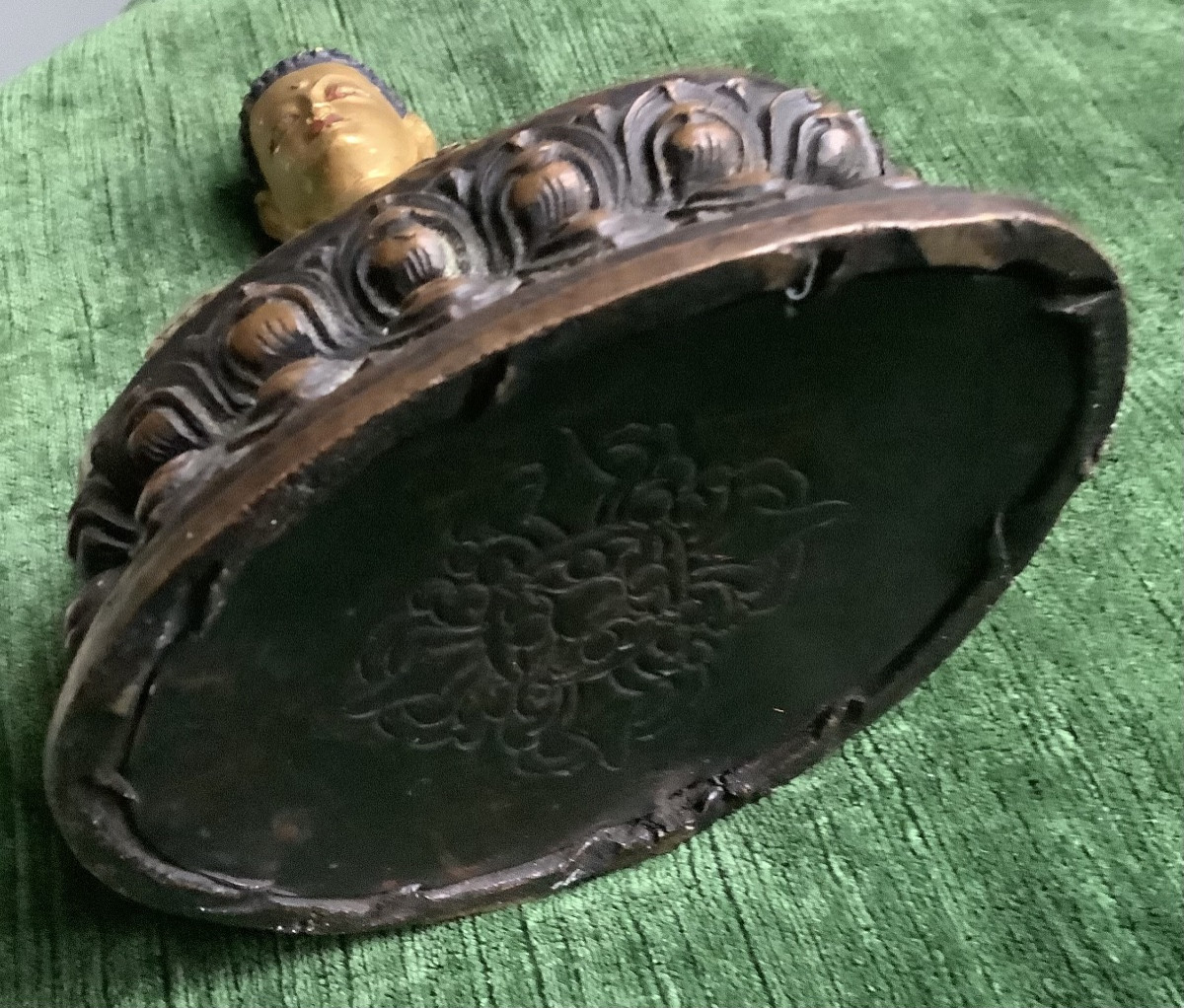 Tibetan Buddha Statuette In Bronze-photo-4