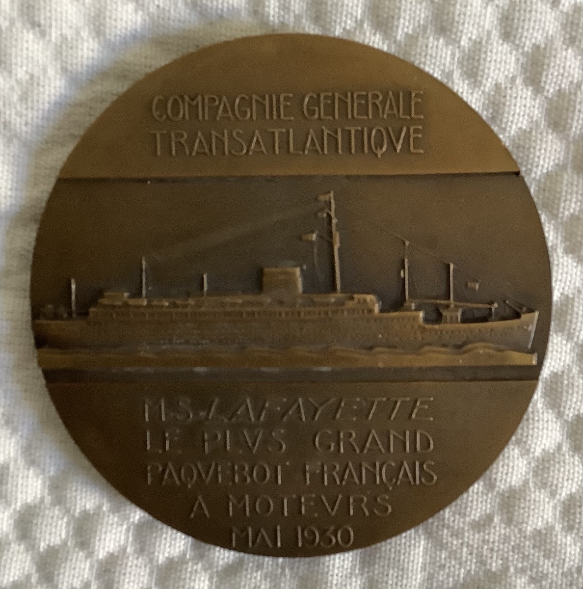 2 Companie Général Transatlantique Bronze Medals-photo-1