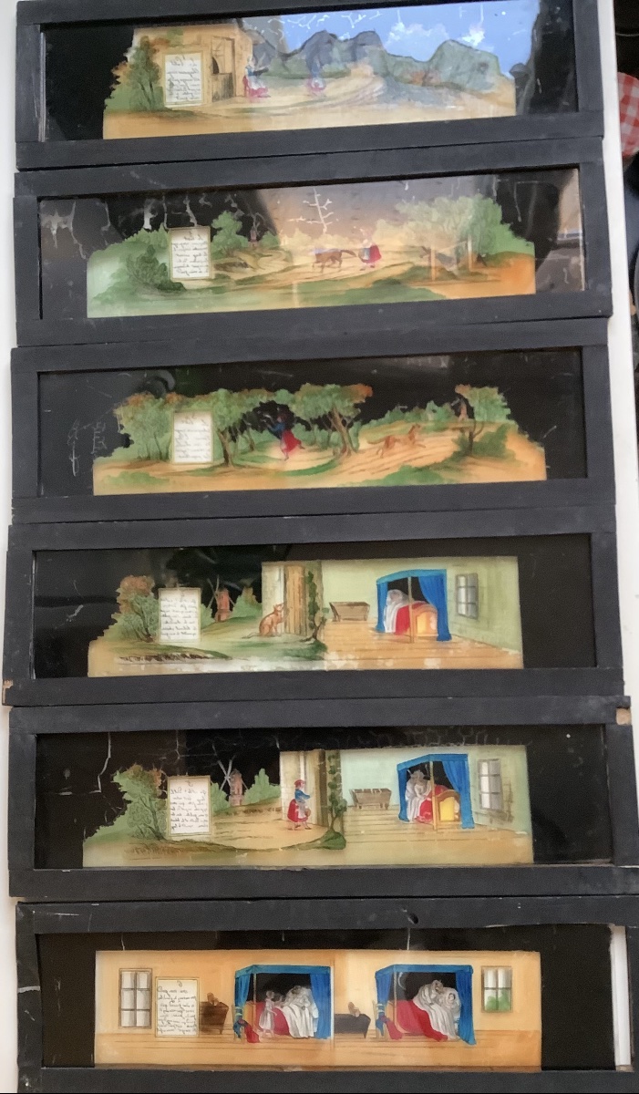 6 Glass Plates For A Magic Lantern - Chapron Rouge -