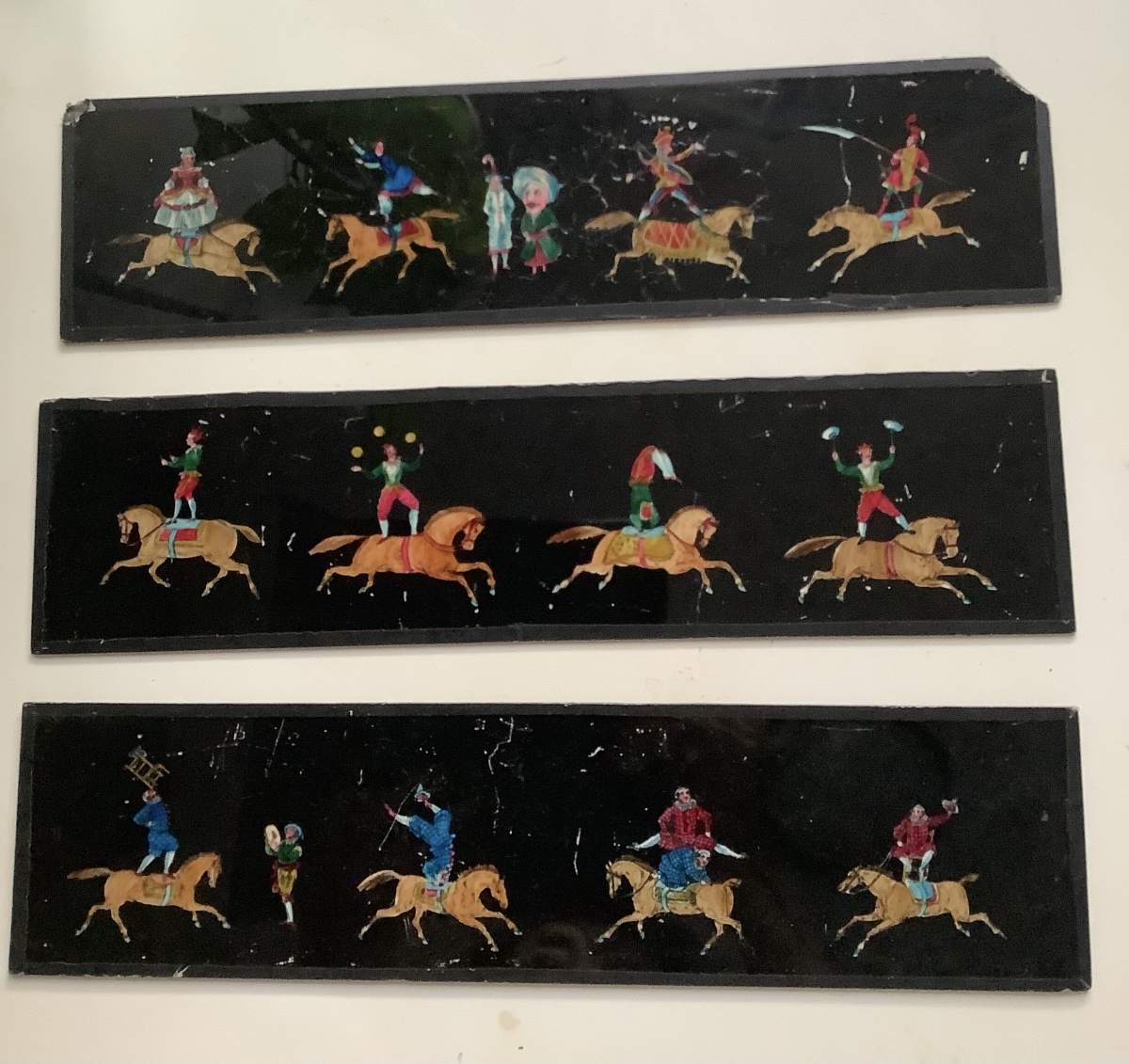 3 plaques de verre pour lantern magic - Cirques  - -photo-3