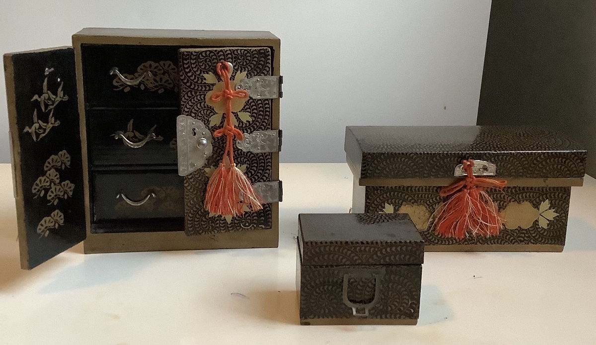 Set Of Miniature Lacquered Furniture 