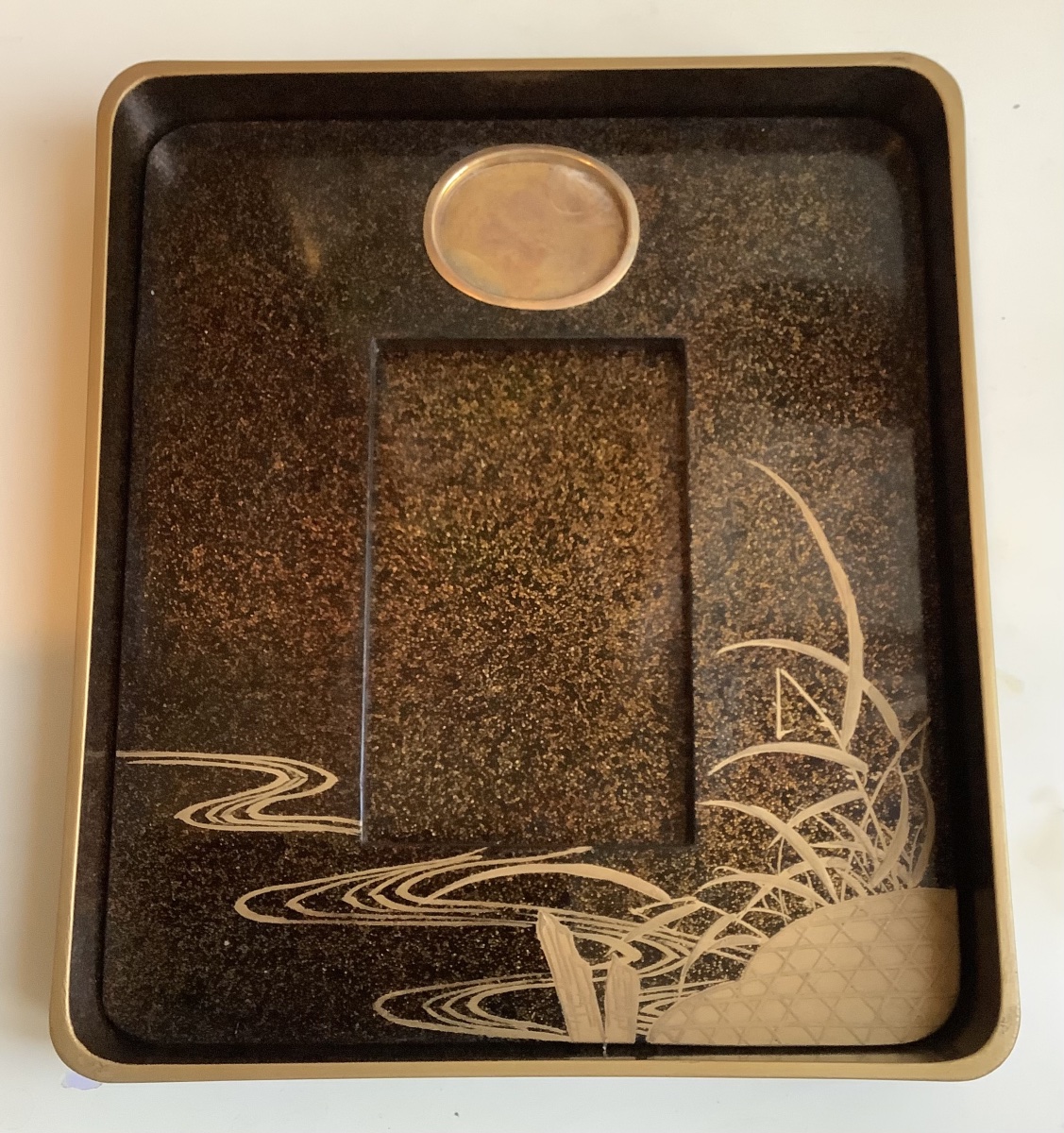 Japanese Writing Box (sujuribako) Made Of Lacquered Wood Contains An Inkstone (suzuri)-photo-4