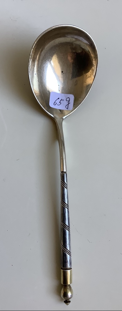 Russian Silver Caviar Spoon -photo-1