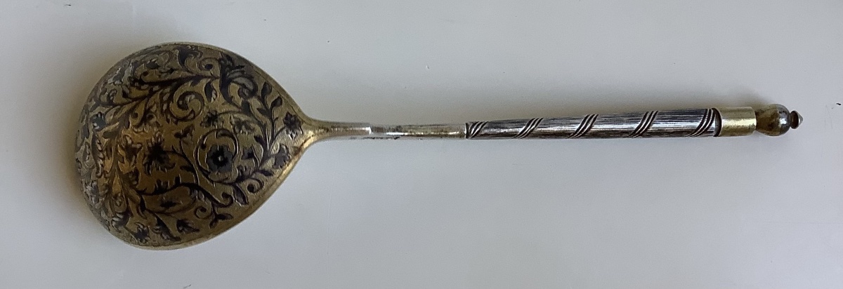 Russian Silver Caviar Spoon 