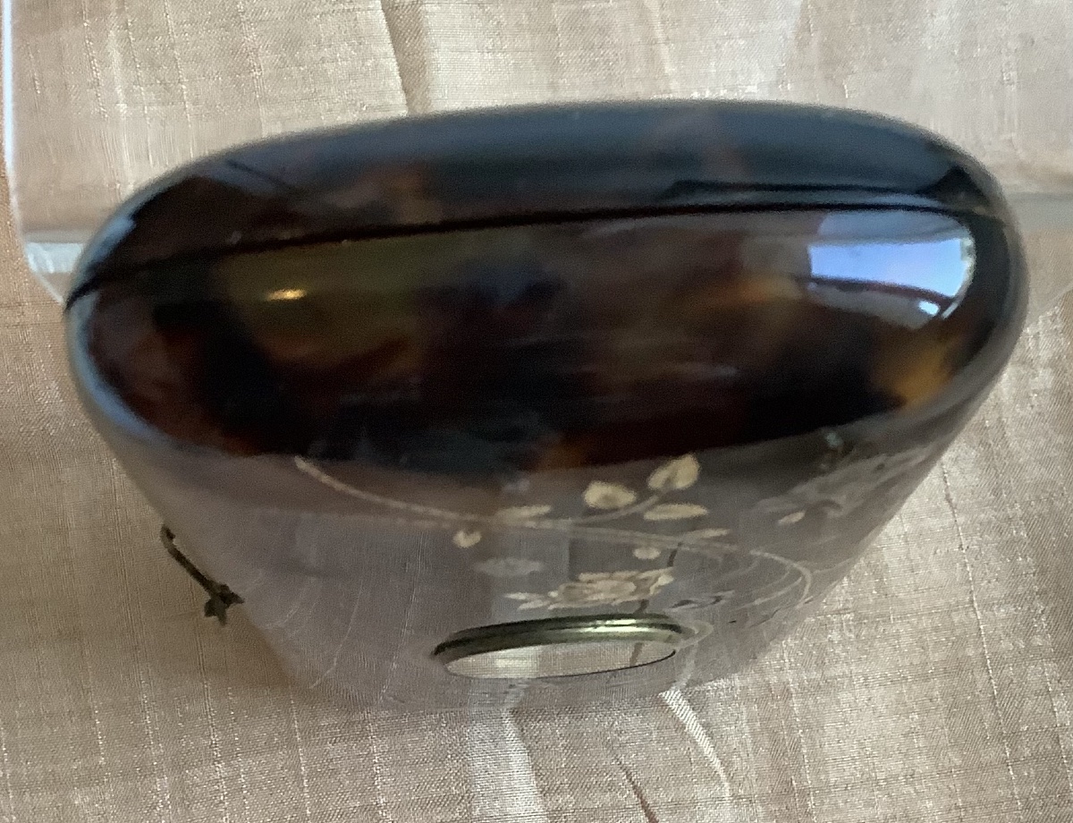 Cigarette Case Decorated With Flowers And A Bird, Made Of Silver-plated Mother-of-pearl, With A Wind-up Watch-photo-4