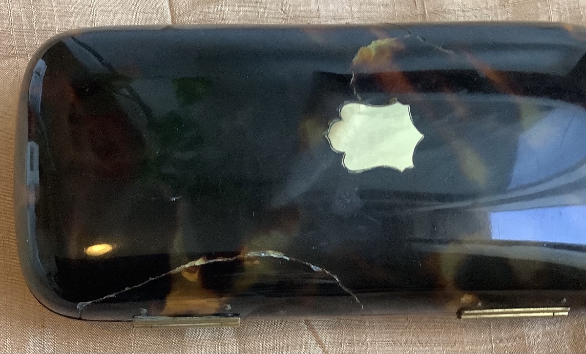 Cigarette Case Decorated With Flowers And A Bird, Made Of Silver-plated Mother-of-pearl, With A Wind-up Watch-photo-5