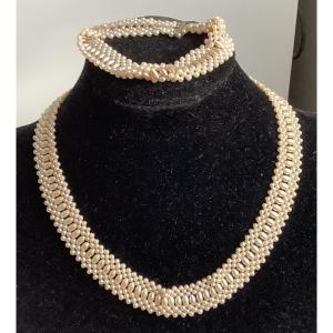 Necklace And Bracelet With Fancy Pearls 