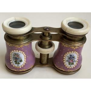 A Pair Of Enameled Theatre Binoculars 