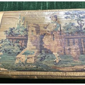 Étui cigarettes en marqueterie de paille