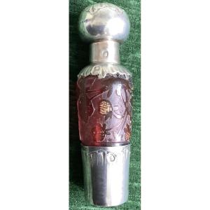 Flasque à alcool pâté de verre multicouche en argent