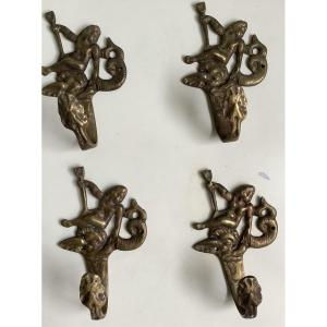 4 Bronze Furniture Ornaments