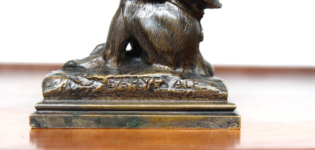 Animal Bronze - Monkey With Coconut - Alfred Barye (1839-1882)-photo-3