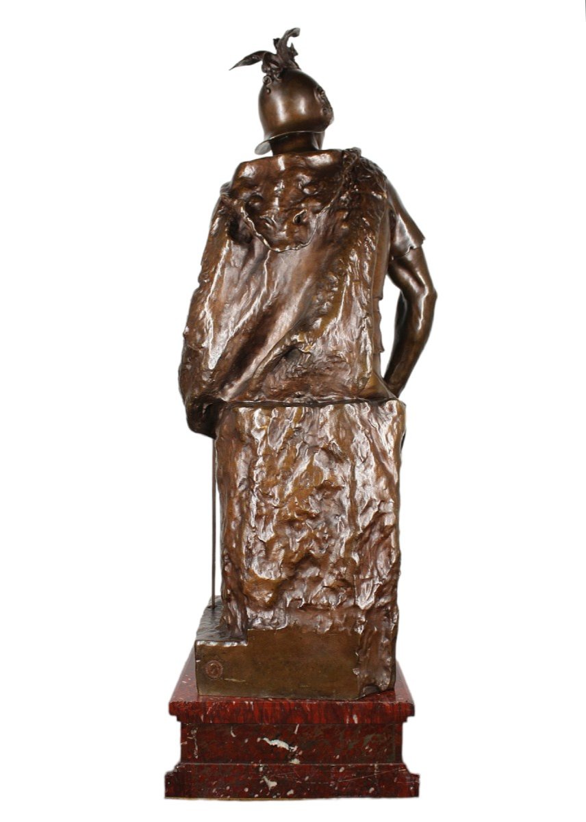 Imposing Bronze Ordeal - Military Courage - Paul Dubois & Ferdinand Barbedienne-photo-4