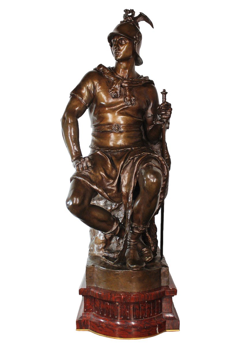 Imposing Bronze Ordeal - Military Courage - Paul Dubois & Ferdinand Barbedienne