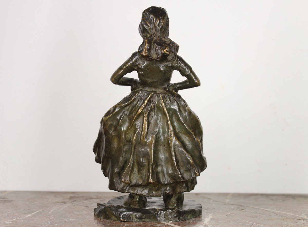 Epreuve En Bronze La Petite Boudeuse Carl Milles Fondeur Goldscheider Art nouveau Cire perdue-photo-4