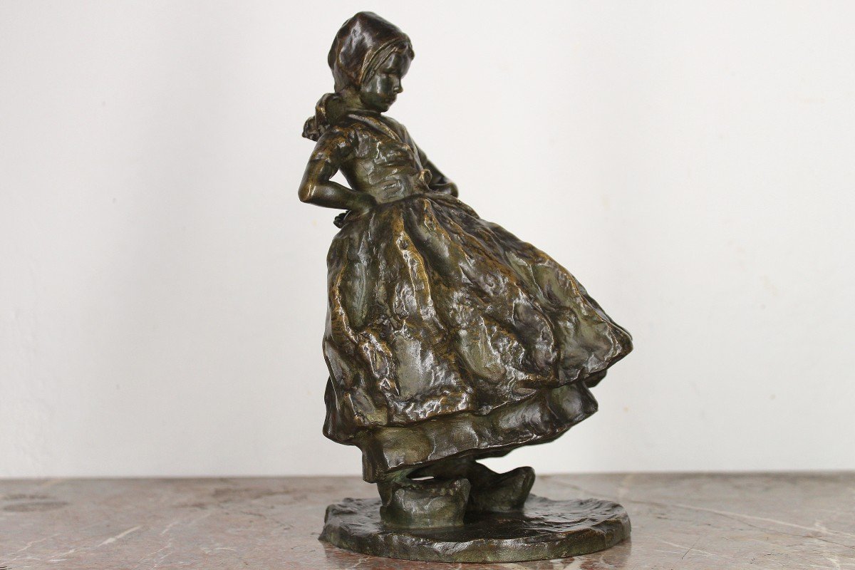 Epreuve En Bronze La Petite Boudeuse Carl Milles Fondeur Goldscheider Art nouveau Cire perdue-photo-3