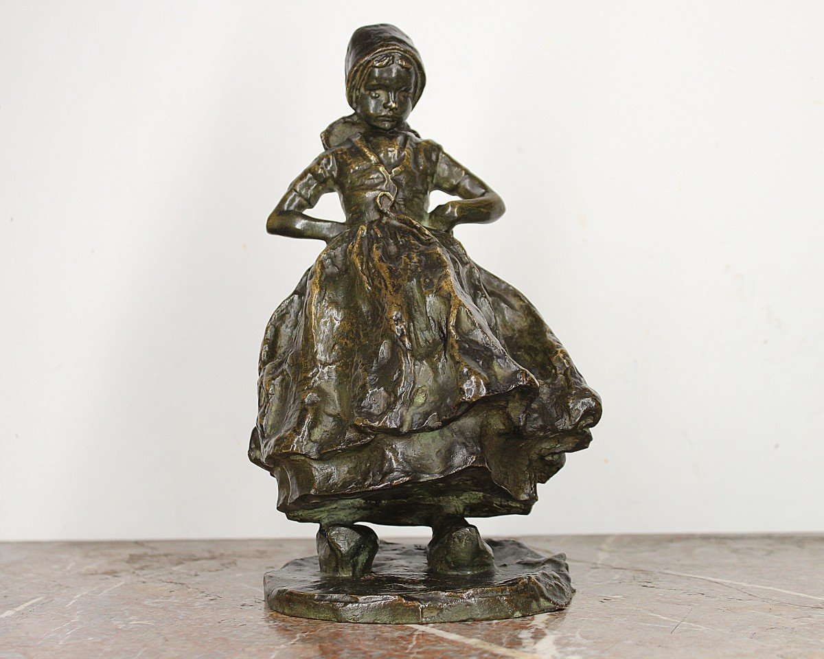 Epreuve En Bronze La Petite Boudeuse Carl Milles Fondeur Goldscheider Art nouveau Cire perdue