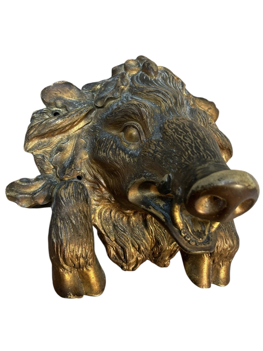 Sanglier En Bronze Mascaron De Boucherie Billot De Boucher