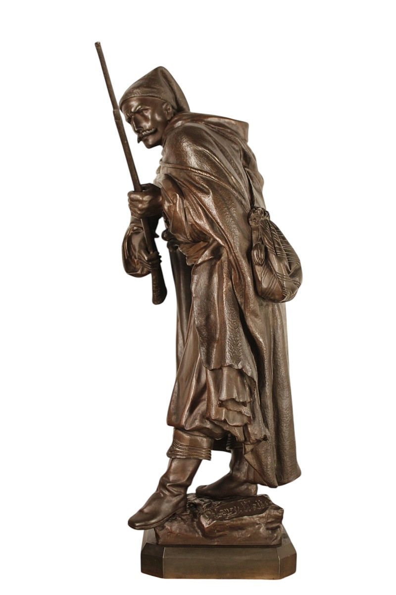 Bronze orientaliste - Guerrier Arabe Zouave - Henry Weisse  -photo-3