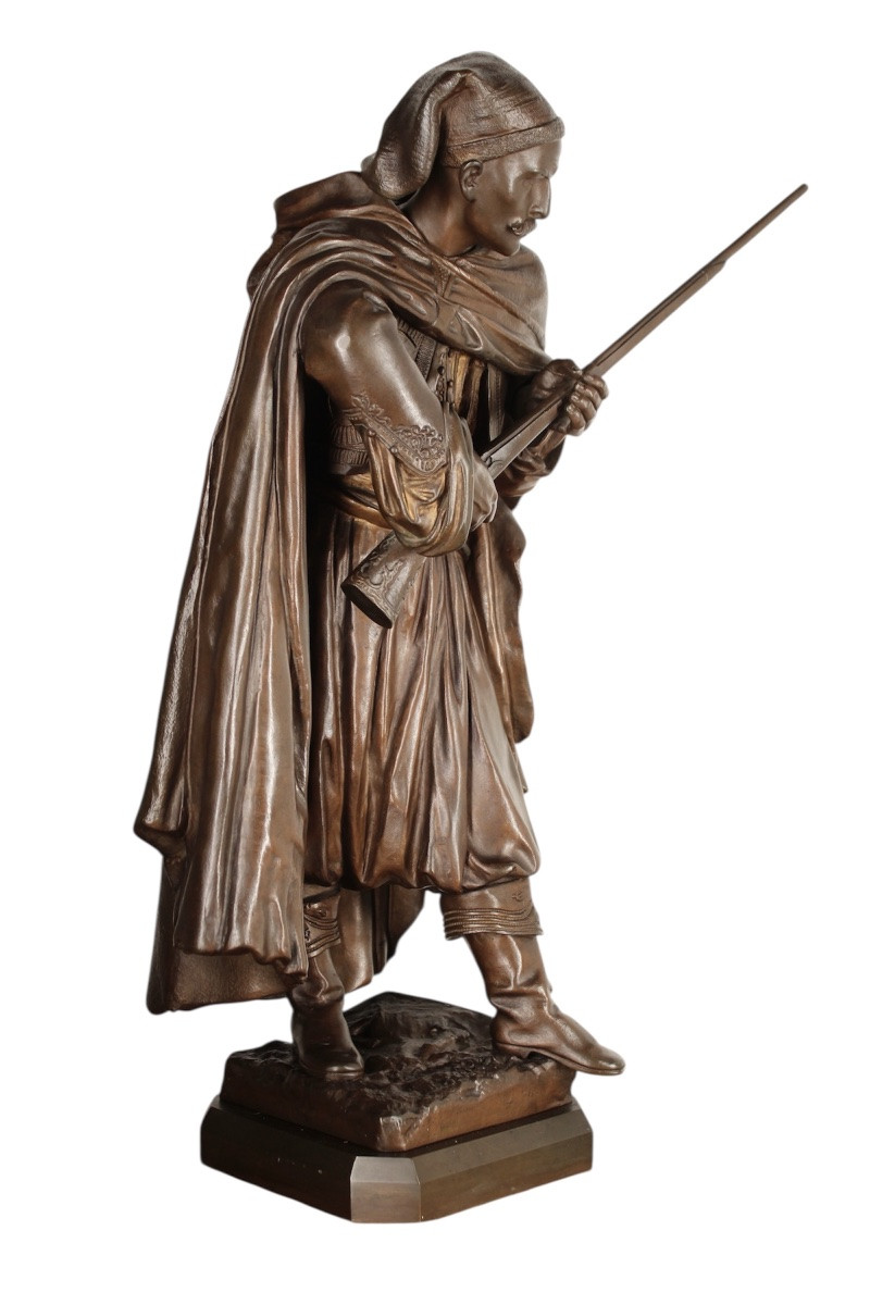 Bronze orientaliste - Guerrier Arabe Zouave - Henry Weisse  -photo-3