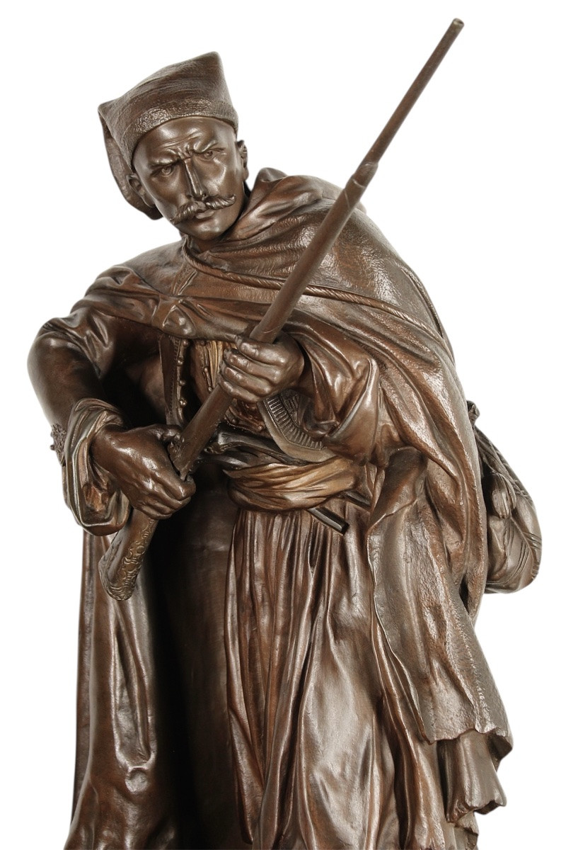 Bronze orientaliste - Guerrier Arabe Zouave - Henry Weisse  -photo-5