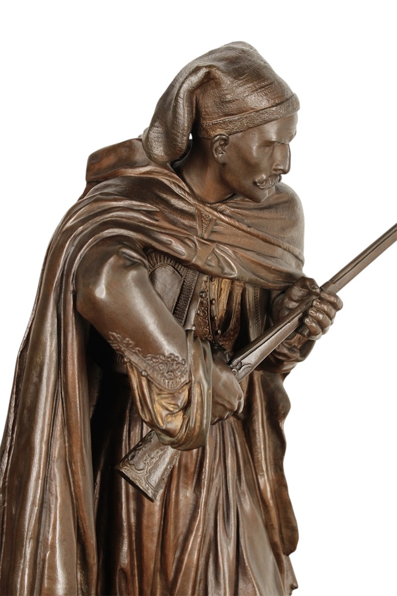 Bronze orientaliste - Guerrier Arabe Zouave - Henry Weisse  -photo-7