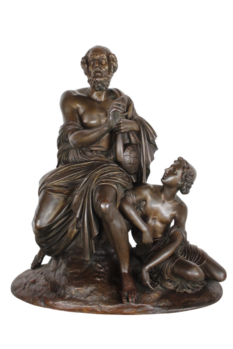 Bronze Proof - Homer And The Young Boy - Devaulx Founder Gauthier