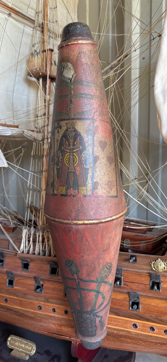 Carotte de tabac en zinc polychrome circa 1880
