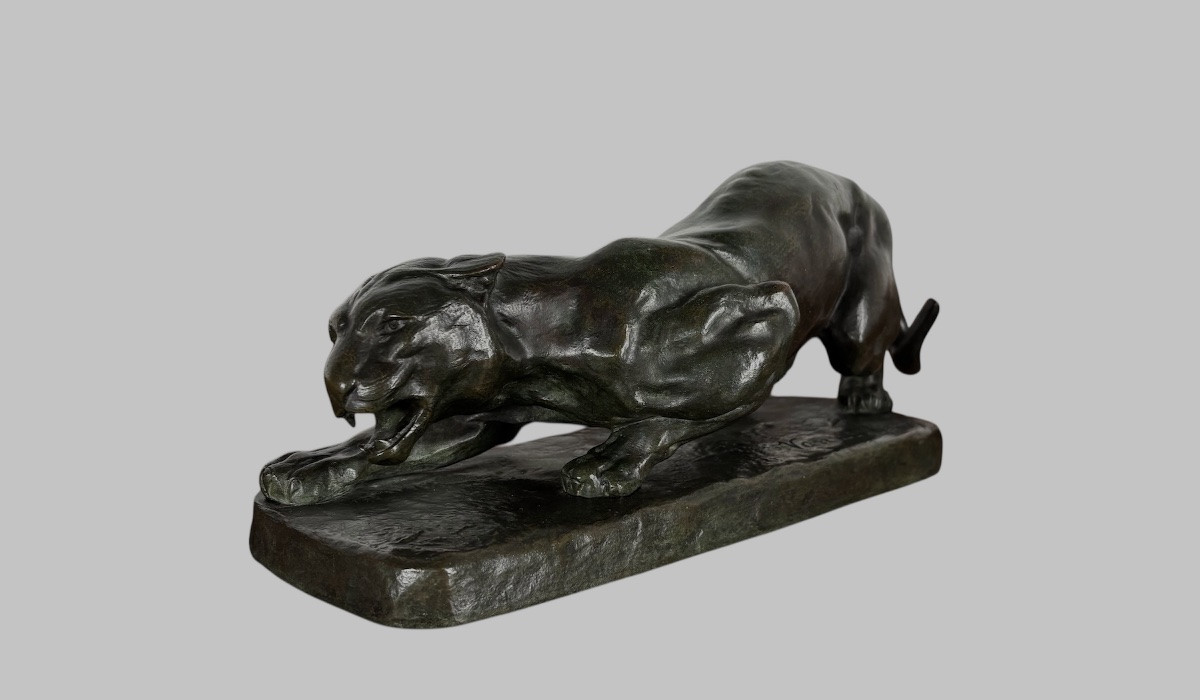 Bronze animalier - panthère a l’affût - John Mayne Van Der Kemp - Fondeur Compagnie des bronzes-photo-3