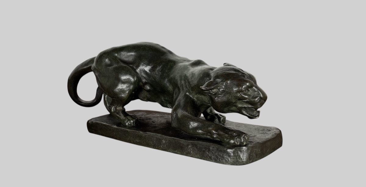 Bronze animalier - panthère a l’affût - John Mayne Van Der Kemp - Fondeur Compagnie des bronzes-photo-4