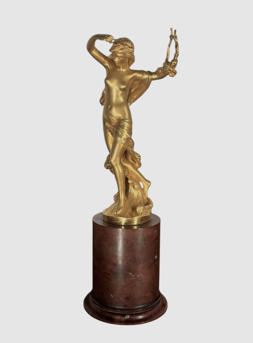 Bronze doré - Danseuse à la Lyre - Mathurin Moreau Hors Concours-photo-2