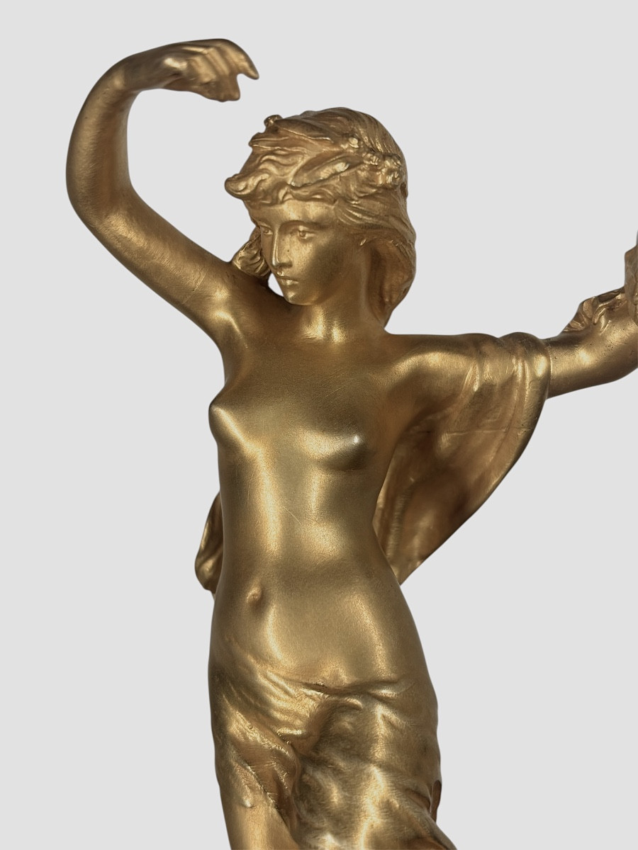 Bronze doré - Danseuse à la Lyre - Mathurin Moreau Hors Concours-photo-1
