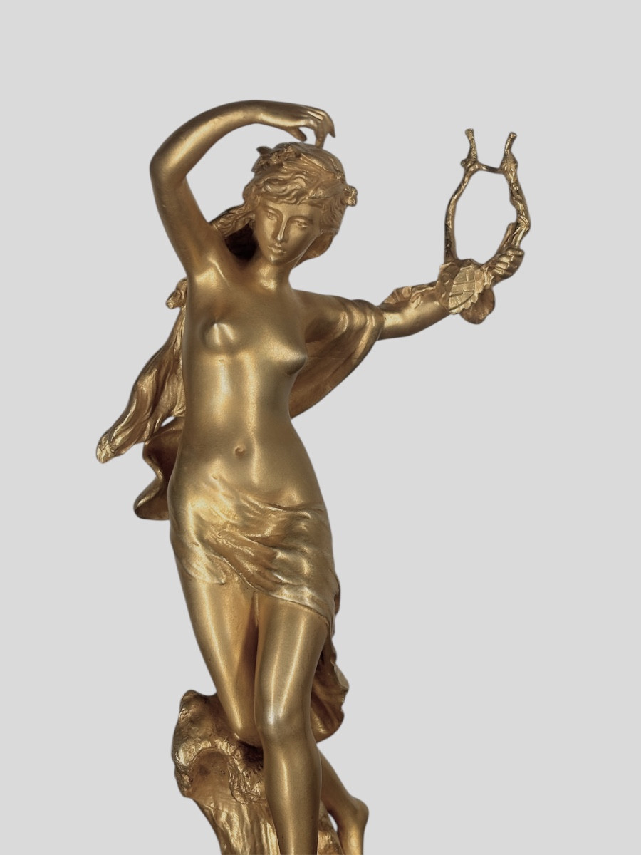 Bronze doré - Danseuse à la Lyre - Mathurin Moreau Hors Concours-photo-2