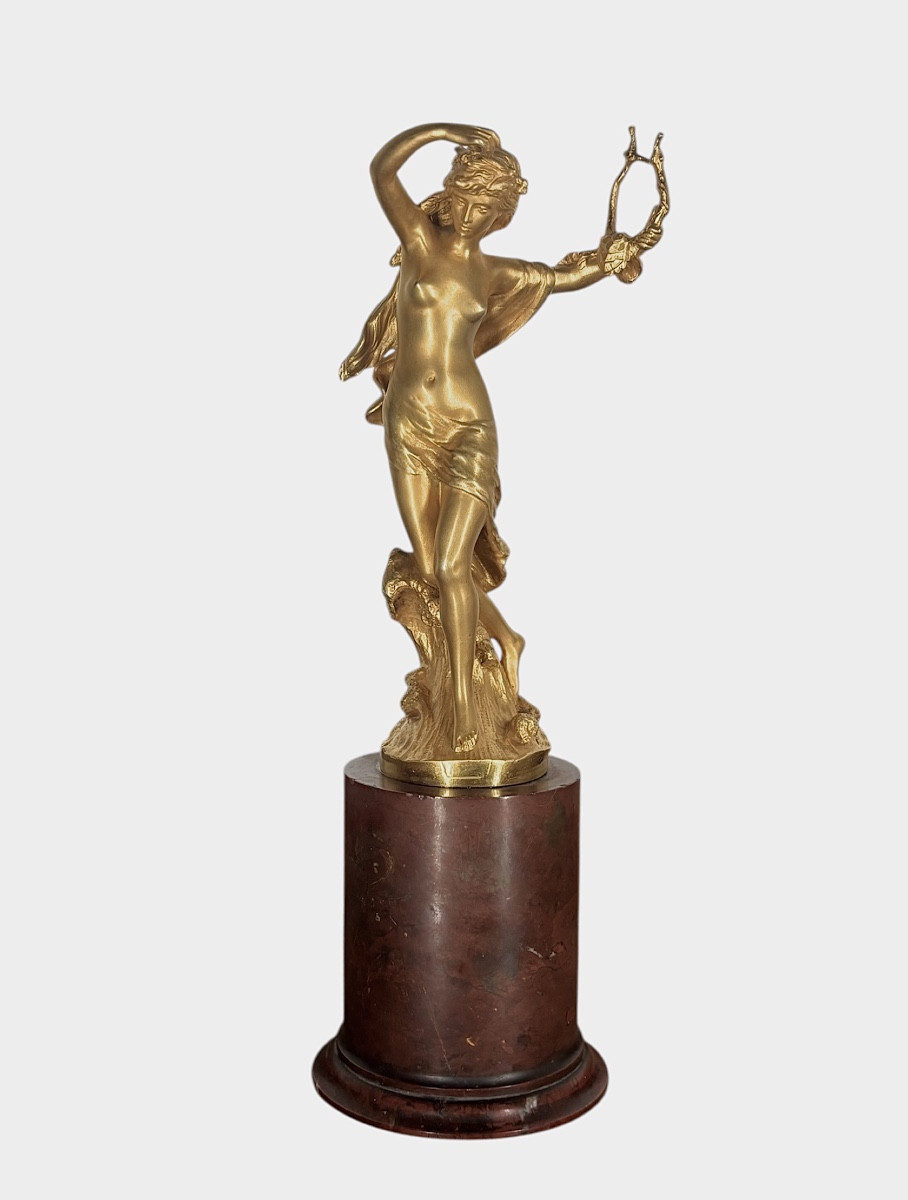 Bronze doré - Danseuse à la Lyre - Mathurin Moreau Hors Concours