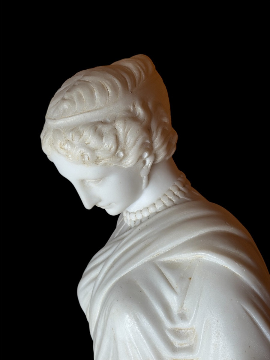 Marble Sculpture - Standing Sappho - James Pradier-photo-2