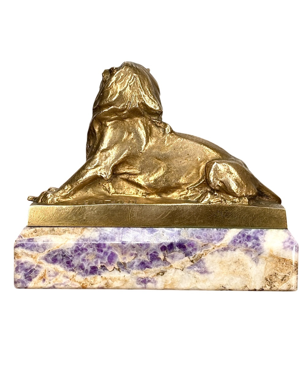 Gilt Bronze/gilt-brown Cast - Lion Of Belfort - Auguste Bartholdi - Foundry: Thiebaut Fumiere -photo-3