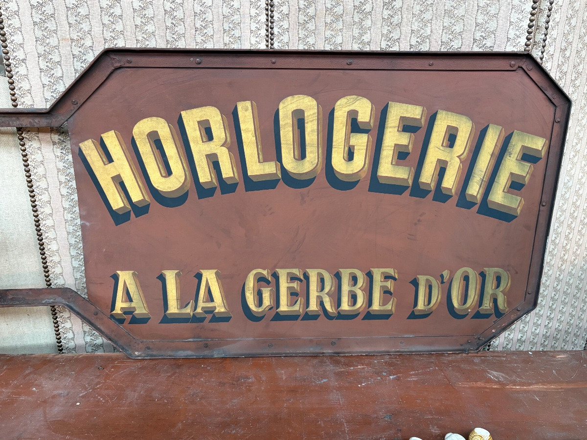 Iron Sign For Watch And Jewelry Shop "at The Golden Sheaf"-photo-1