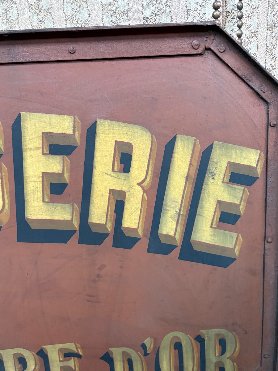 Iron Sign For Watch And Jewelry Shop "at The Golden Sheaf"-photo-4