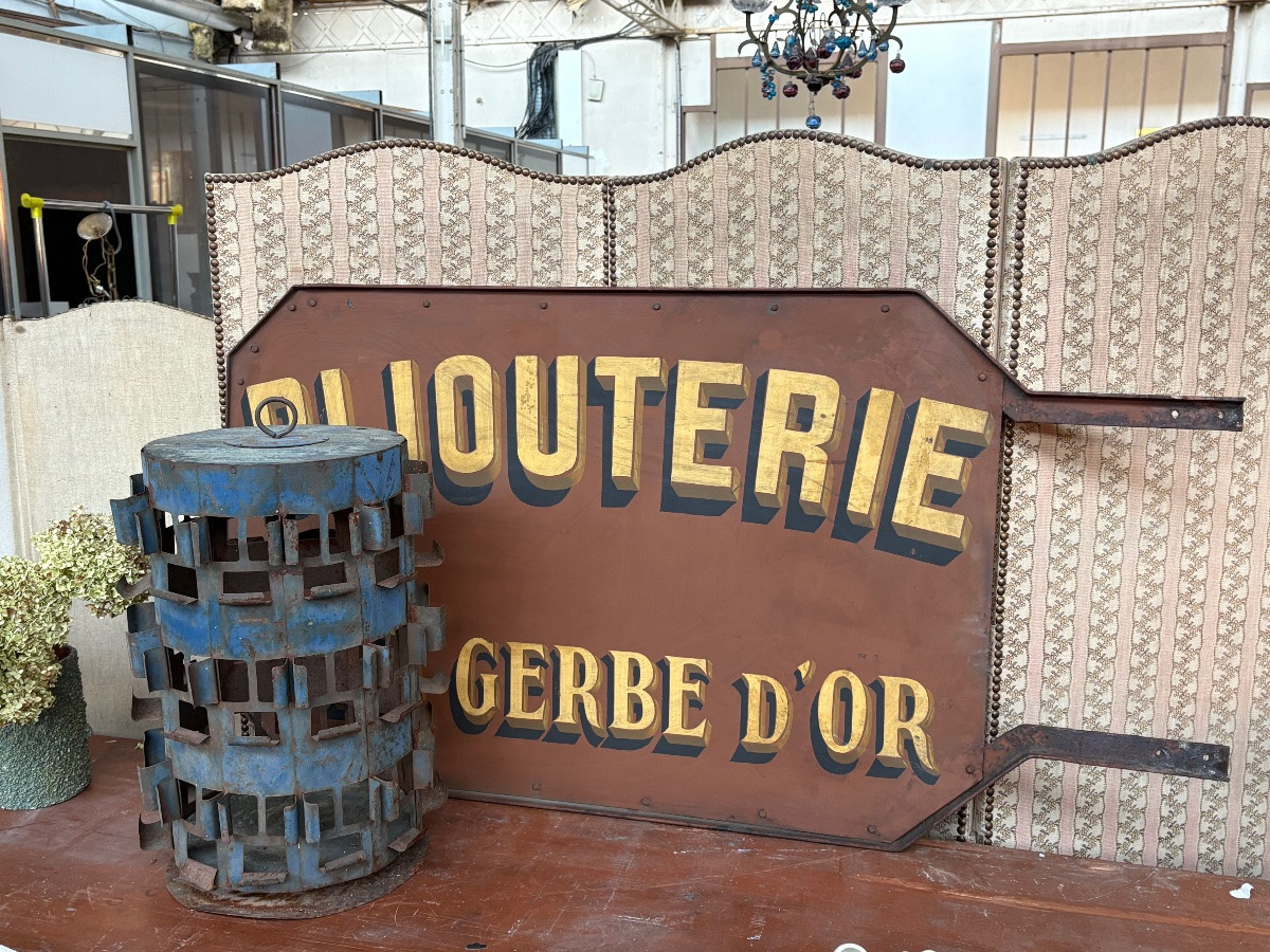 Iron Sign For Watch And Jewelry Shop "at The Golden Sheaf"-photo-7